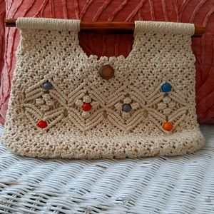 Wood handle purse